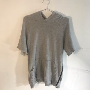 Grey Short Sleeve Hoodie XL